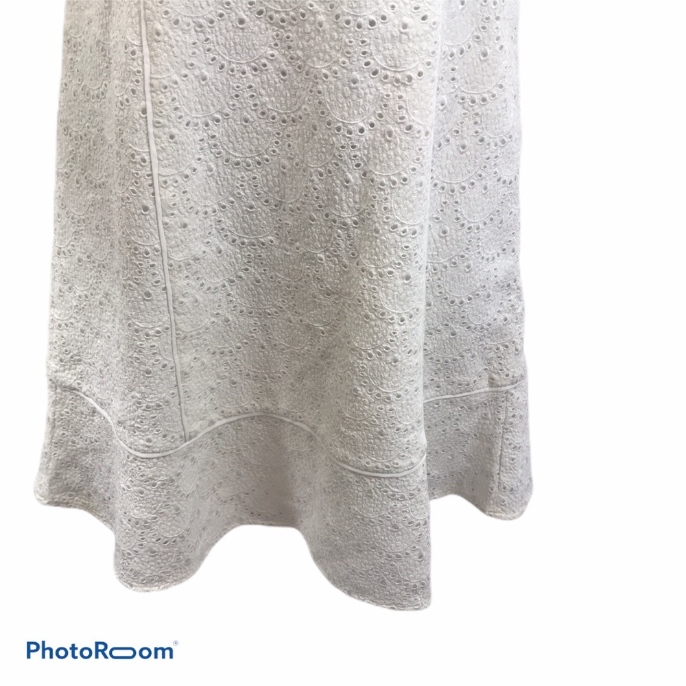 NWT White Eyelet Fit & Flare Dress Size 00P - Picture 6 of 8